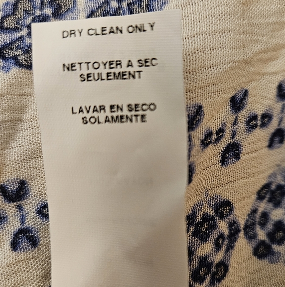 Karen Kane Blue and White Long Sleeve Tie Front Blouse - Picture 7 of 7